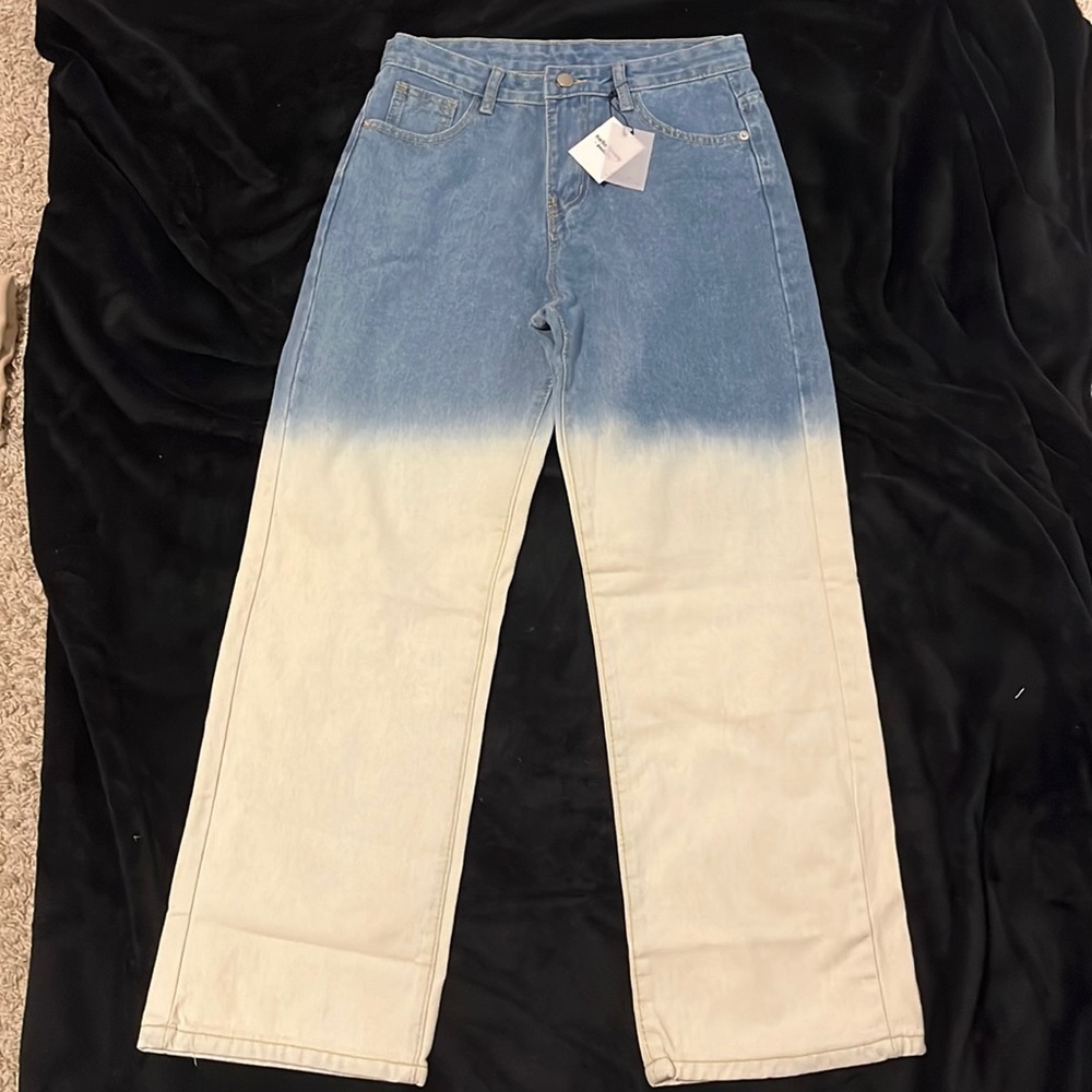 Ombré Blue and White Jeans